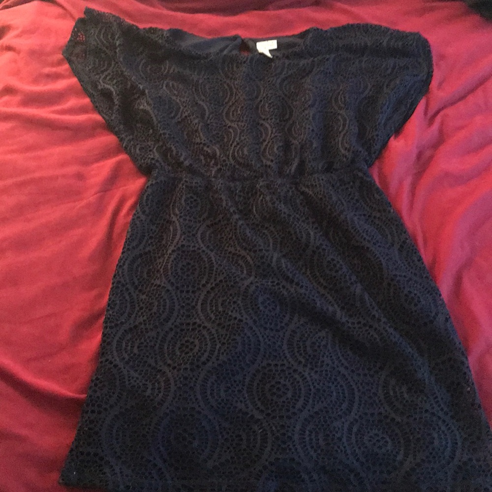 Blue lace printed dress